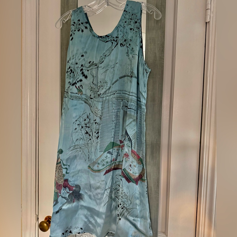 Citron Light Blue Floral Print Mini Dress